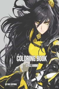 Coloring book style anime and manga