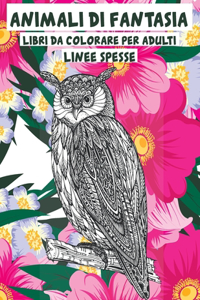 Libri da colorare per adulti - Linee spesse - Animali di fantasia