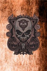 Gothic Notizbuch Vintage Totenkopf mit Kringel