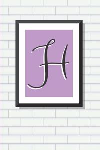 Initial H Personalized Blank Lined Journal Notebook