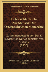 Uebersichts Tafeln Zur Statistik Der Osterreichischen Monarchie
