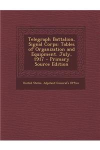 Telegraph Battalion, Signal Corps: Tables of Organization and Equipment. July, 1917