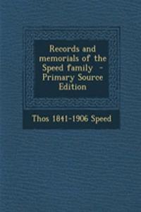 Records and Memorials of the Speed Family