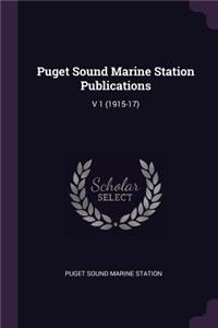 Puget Sound Marine Station Publications