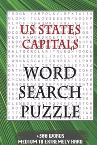 US States Capitals WORD SEARCH PUZZLE +300 WORDS Medium To Extremely Hard