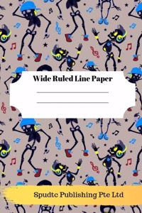 Scary Skulls Theme Wide Ruled Line Paper