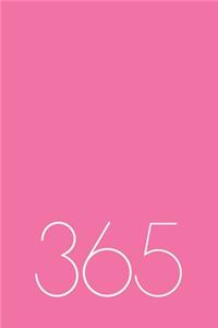 365 Day Journal Undated Pink Book: Page Per Day Blank Notebook Diary Planner, Numbered 1-366, Plain Unlined Paper, Minimalist Design, Deco Numbers