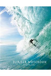 Surfer Notebook Wide Ruled