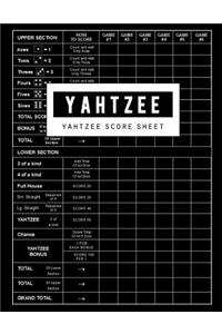 Yahtzee Score Sheet