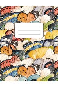 Composition Notebook: Butterfly Wings Watercolor Pattern: 100 Pages of 7.5