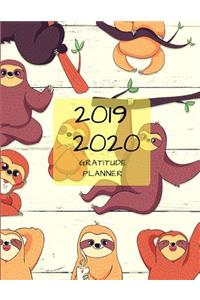 2019 2020 15 Months Sloth Gratitude Journal Daily Planner
