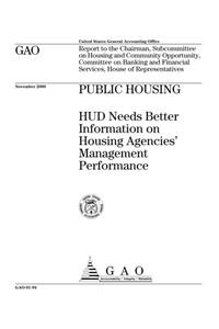 Public Housing: HUD Needs Better Information on Housing Agencies Management Performance