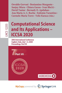 Computational Science and Its Applications - ICCSA 2020