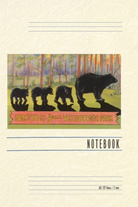 Vintage Lined Notebook Greetings from Yellowstone National Park, Bears