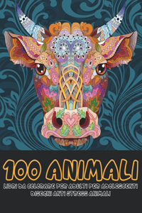 Libri da colorare per adulti per adolescenti - Disegni Anti stress Animali - 100 Animali