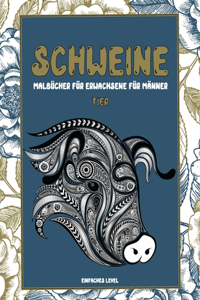 Malbücher für Erwachsene für Männer - Einfaches Level - Tier - Schweine
