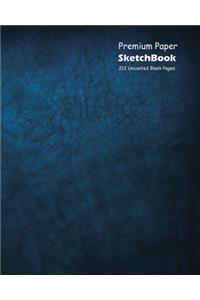 Premium Paper Sketchbook Large 8 x 10 Inch, 100 Sheets Blue Cover