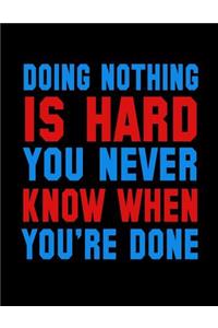 Doing Nothing Is Hard You Never Know When You're Done
