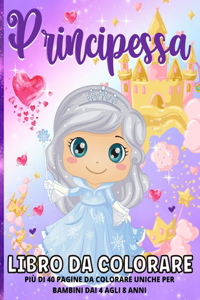 Principesse Libro Da Colorare Per Bambini Dai 4-8 Anni