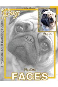 Grayscale Adult Coloring Books Gray Faces Vol.5