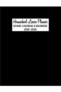 Homeschool Lesson Planner School Calendar & Organizer 2019-2020