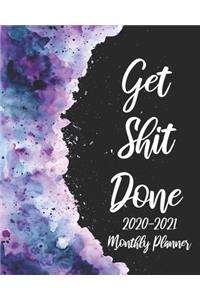 Get Shit Done 2020-2021 Monthly Planner