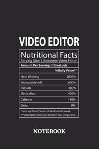 Nutritional Facts Video Editor Awesome Notebook