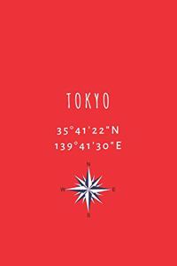 Tokyo: Geographical coordinates Perfect 110 Page Travel Journal Notebook Diary (110 Pages, Lined, 6 x 9)