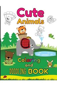 Cute Animals Coloring and Doodling Book