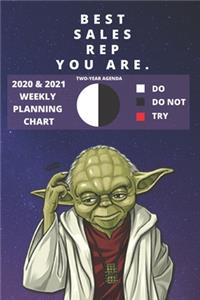2020 & 2021 Two-Year Weekly Planner For Sales Rep Job - Funny Yoda Quote Appointment Book Gift - Two Year Agenda Notebook