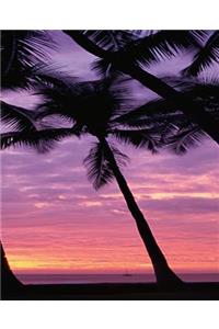 Palm Trees Sky Sunrise Sunset School Composition Book 130 Pages