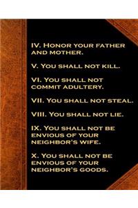 Religious School Composition Book Modern Wording Last 7 Commandments Vintage