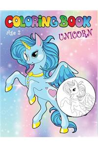 Unicorn Coloring Book Age 2