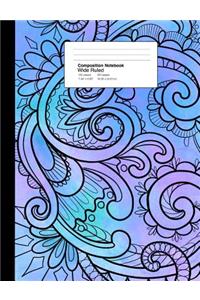 Composition Notebook Wide Ruled 7.44 X 9.69 Inches 100 Sheets / 200 Pages
