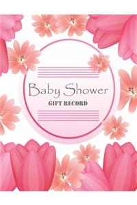 Baby Shower Gift record: Baby Shower Gift Log: Ping Blossom Flower for Girls and Mother, Organizer, Record Keepsake