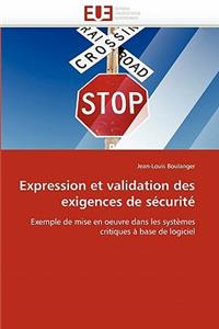 Expression Et Validation Des Exigences de Sécurité