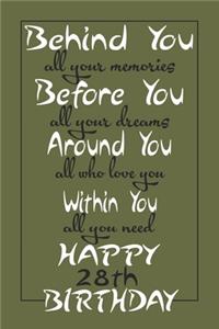 Behind You All Your Memories Happy 28th Birthday