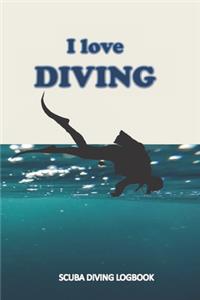 I LOVE DIVING scuba diving logbook