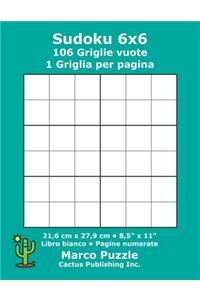 Sudoku 6x6 - 106 Griglie vuote
