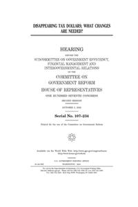 Disappearing tax dollars