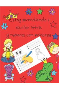 Estoy aprendiendo a escribir letras y números con princesas