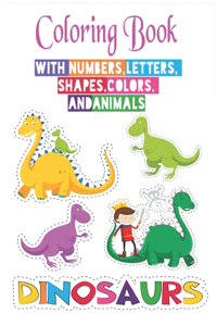 Coloring Book with Numbers dinosaurs