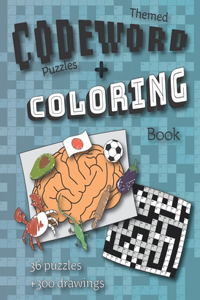 Themed Codeword Puzzles and Coloring Book