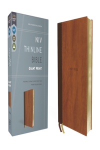 Niv, Thinline Bible, Giant Print, Leathersoft, Brown, Red Letter, Comfort Print