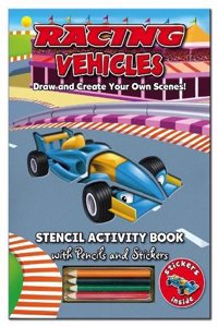 Activity Stencil Books - Racing Cars