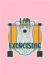 I am exorcising: Lined Journal - Ghost Exorcising Funny Spirit Exercise Workout Fitness Gift - Pink Ruled Diary, Prayer, Gratitude, Writing, Travel, Notebook For Men