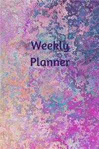 Weekly Planner: Colorful Abstract Art Class Subject Organizer Notebook For Students And Teachers