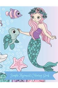 Simple Mermaid Coloring Book