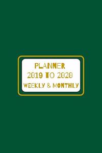 Academic Planner Calendar Gold & Green Maximalism Design