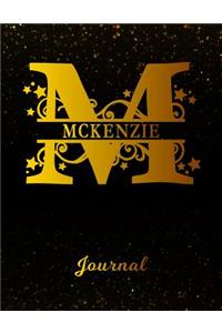 Mckenzie Journal: Letter M Personalized First Name Personal Writing Diary Black Gold Glittery Space Effect Cover Daily Diaries for Journalists & Writers Note Taking W